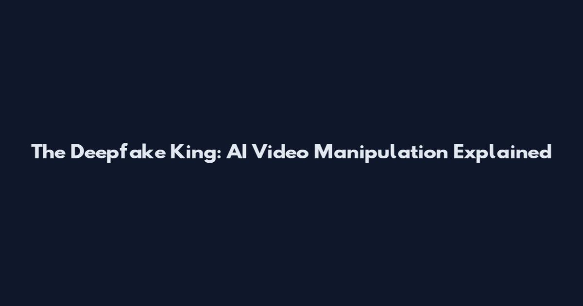 The Deepfake King: AI Video Manipulation Explained