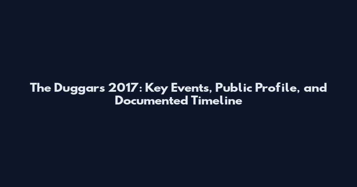 The Duggars 2017: Key Events, Public Profile, and Documented Timeline