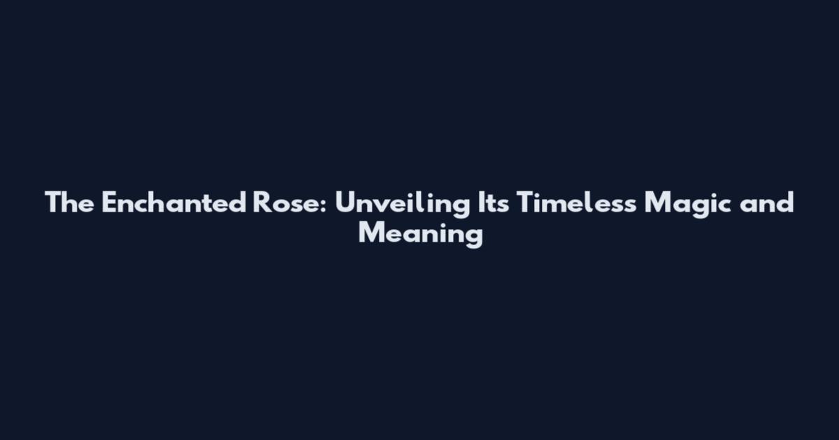 The Enchanted Rose: Unveiling Its Timeless Magic and Meaning