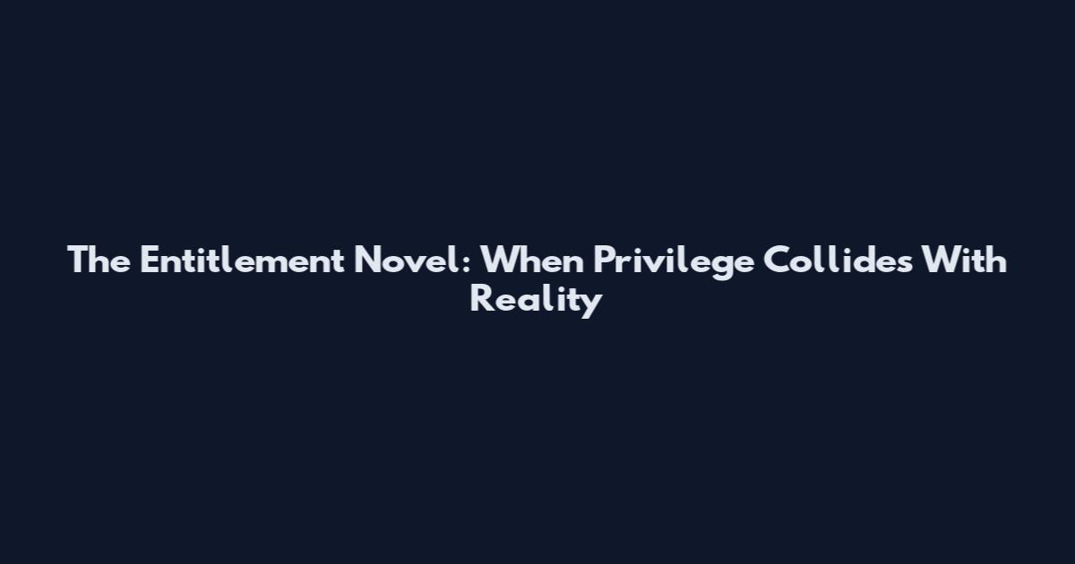 The Entitlement Novel: When Privilege Collides With Reality