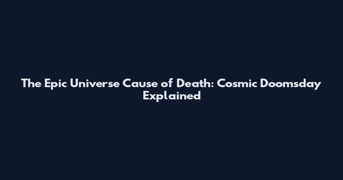 The Epic Universe Cause of Death: Cosmic Doomsday Explained