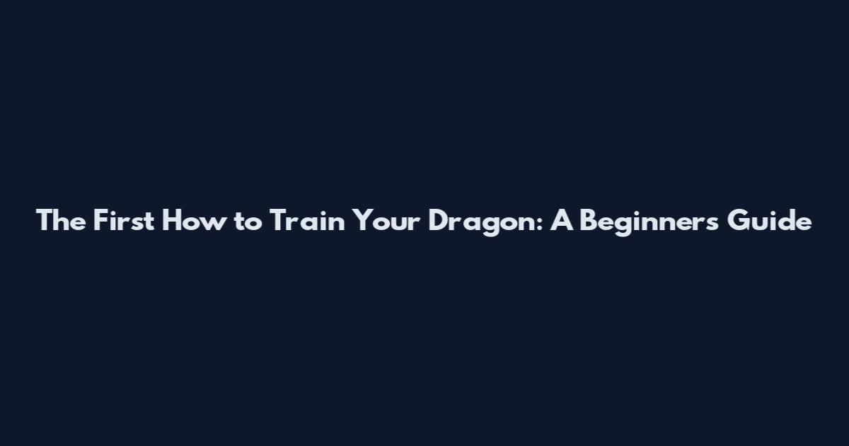 The First How to Train Your Dragon: A Beginner's Guide