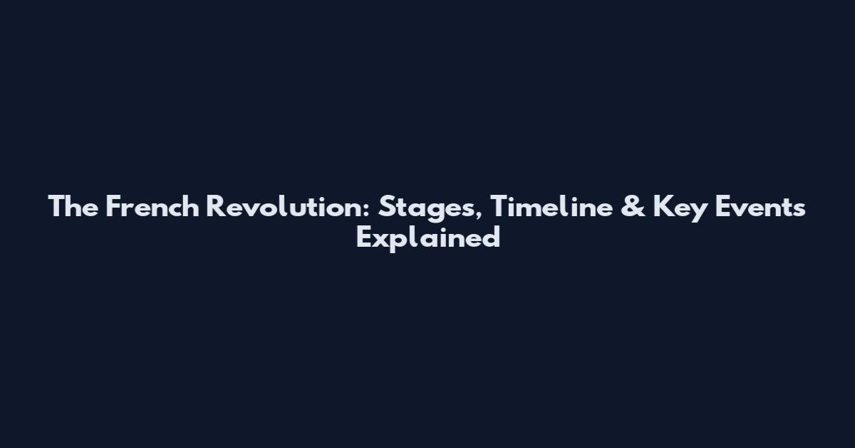 The French Revolution: Stages, Timeline & Key Events Explained