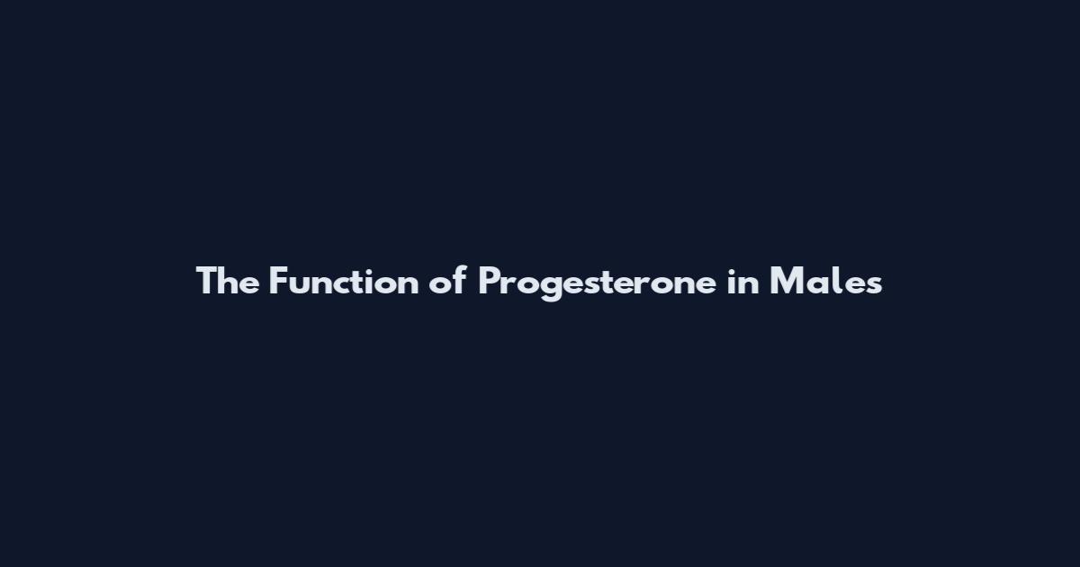 The Function of Progesterone in Males