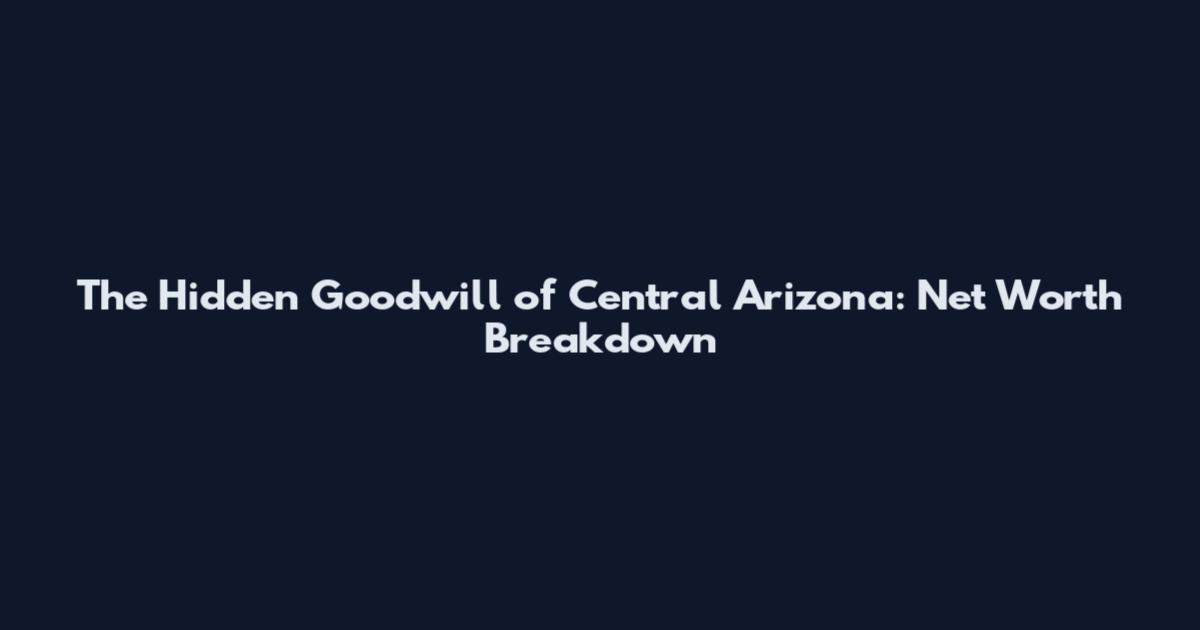 The Hidden Goodwill of Central Arizona: Net Worth Breakdown