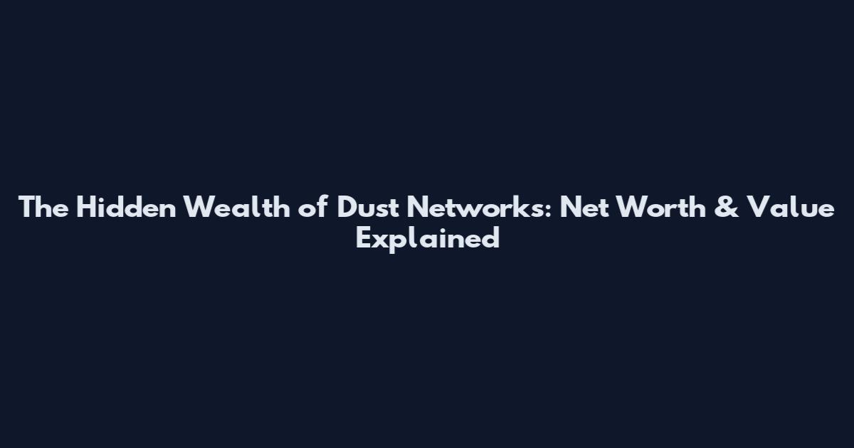 The Hidden Wealth of Dust Networks: Net Worth & Value Explained
