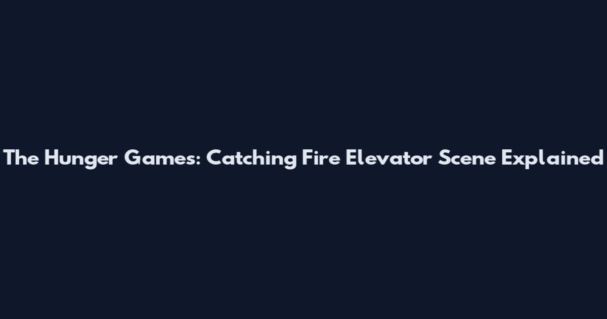 The Hunger Games: Catching Fire Elevator Scene Explained