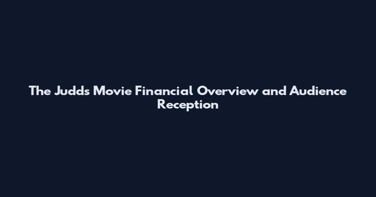 The Judds Movie Financial Overview and Audience Reception