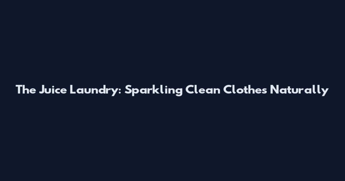 The Juice Laundry: Sparkling Clean Clothes Naturally