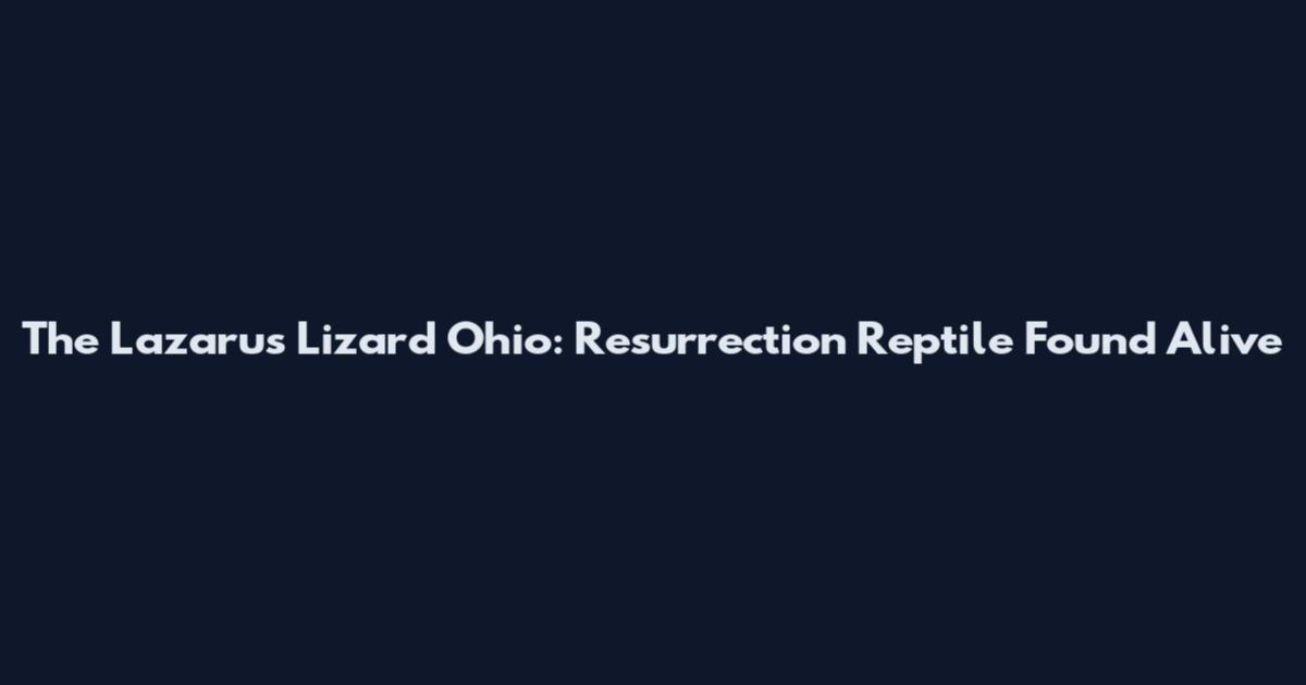 The Lazarus Lizard Ohio: Resurrection Reptile Found Alive