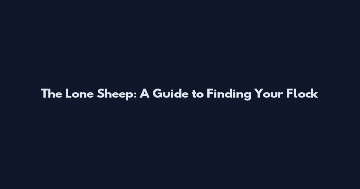 The Lone Sheep: A Guide to Finding Your Flock