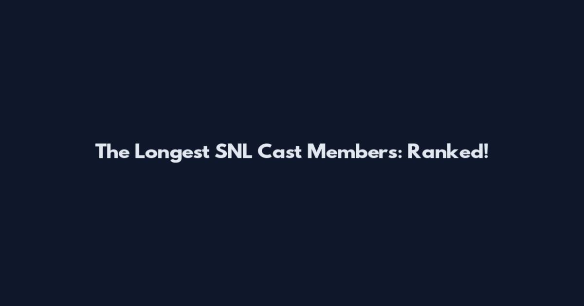 The Longest SNL Cast Members: Ranked!