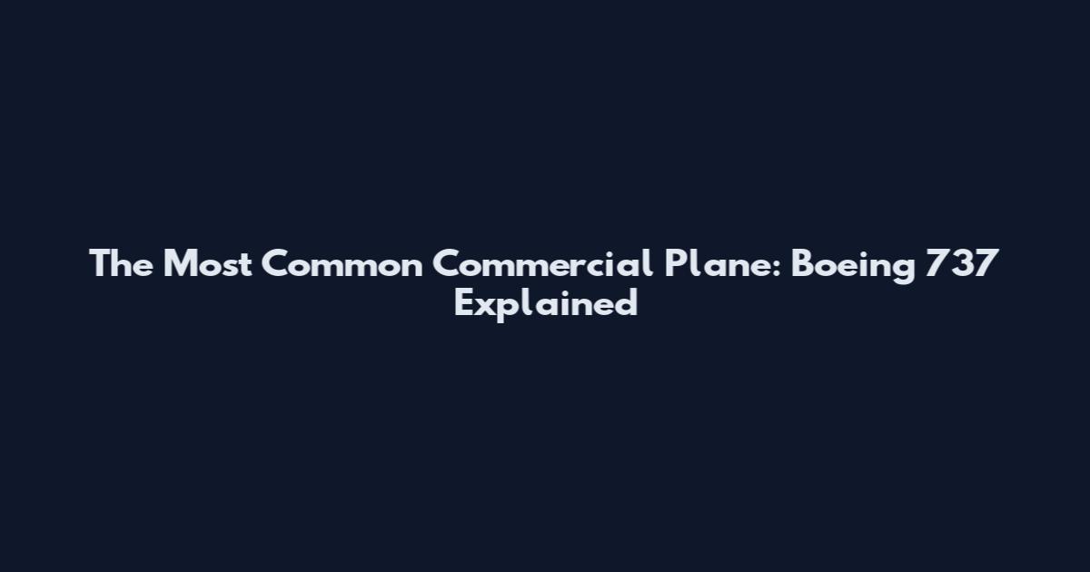 The Most Common Commercial Plane: Boeing 737 Explained