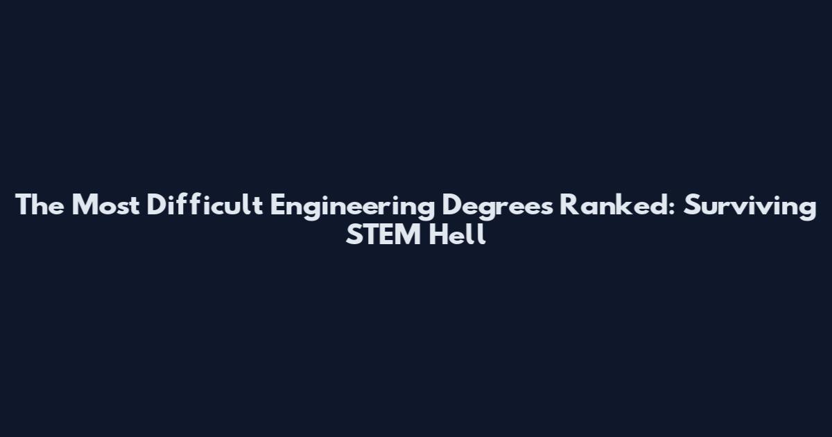 The Most Difficult Engineering Degrees Ranked: Surviving STEM Hell