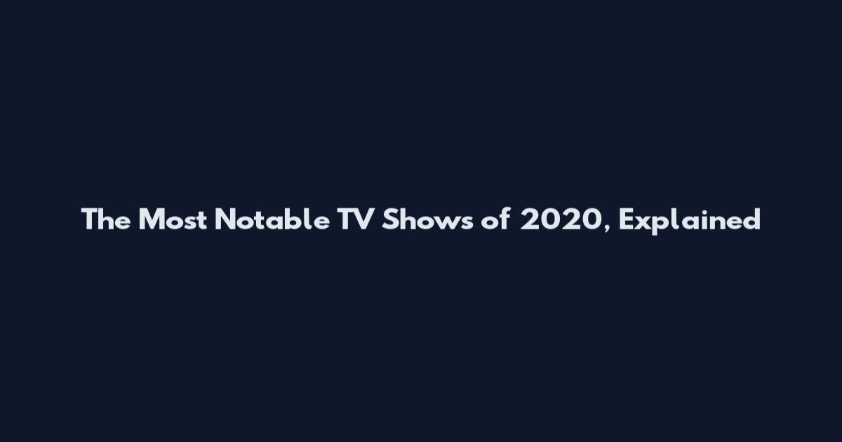 The Most Notable TV Shows of 2020, Explained