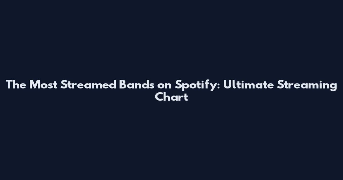 The Most Streamed Bands on Spotify: Ultimate Streaming Chart