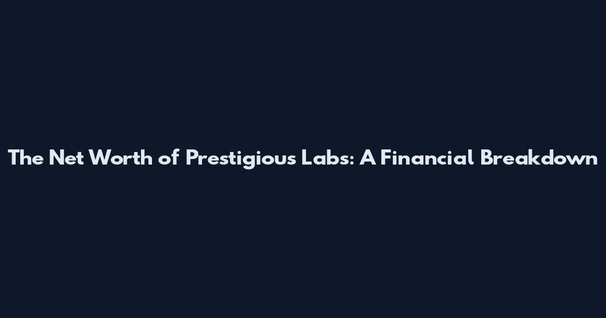 The Net Worth of Prestigious Labs: A Financial Breakdown