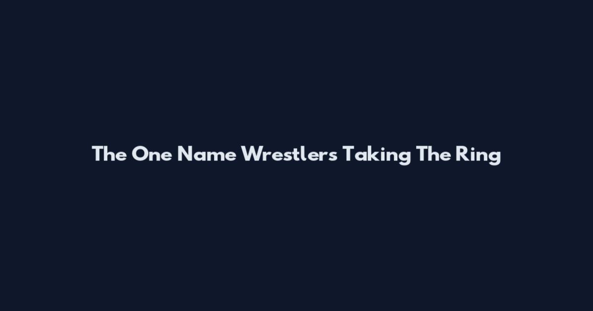 The One Name Wrestlers Taking The Ring