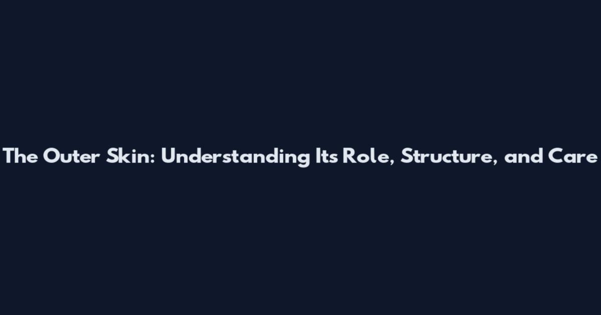 The Outer Skin: Understanding Its Role, Structure, and Care