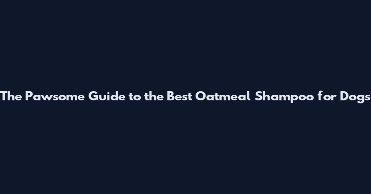 The Pawsome Guide to the Best Oatmeal Shampoo for Dogs
