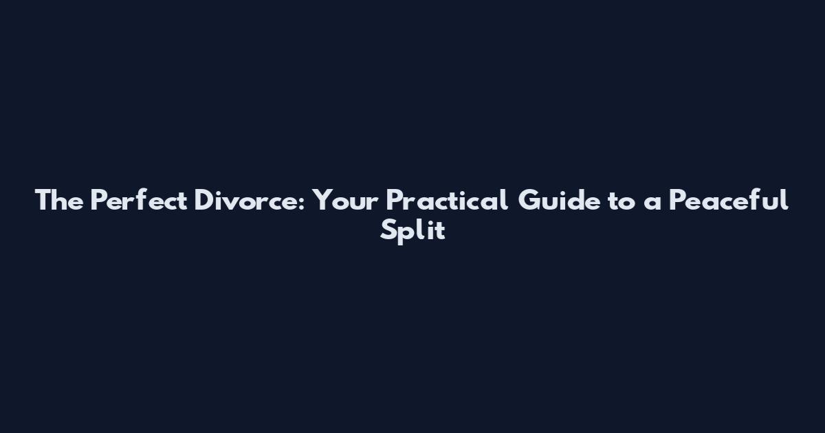 The Perfect Divorce: Your Practical Guide to a Peaceful Split