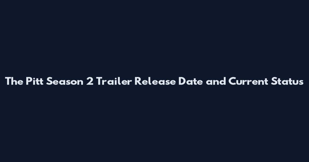 The Pitt Season 2 Trailer Release Date and Current Status