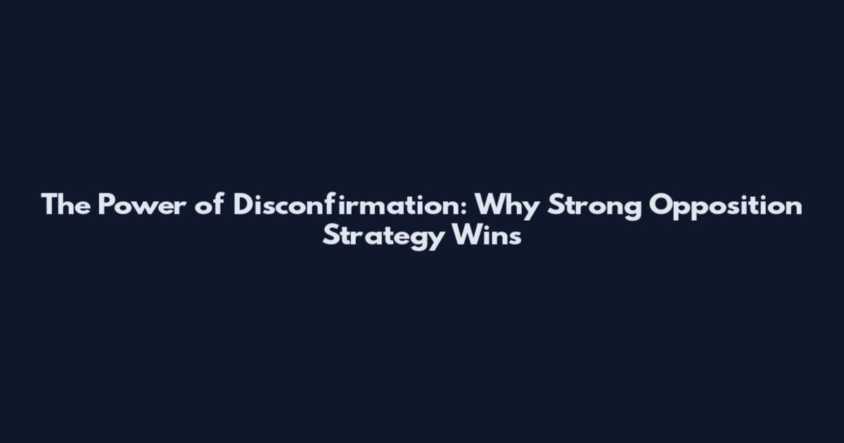 The Power of Disconfirmation: Why Strong Opposition Strategy Wins