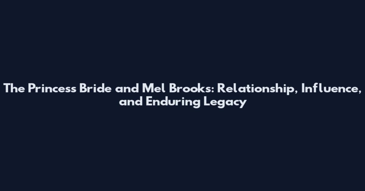 The Princess Bride and Mel Brooks: Relationship, Influence, and Enduring Legacy