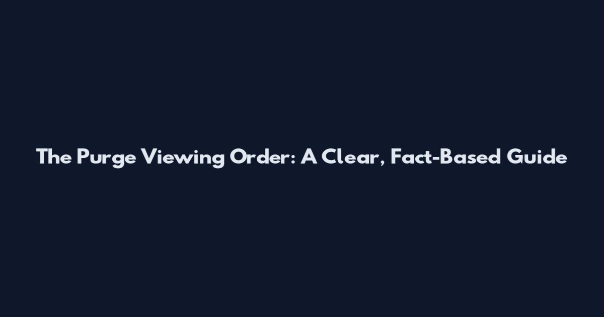 The Purge Viewing Order: A Clear, Fact-Based Guide