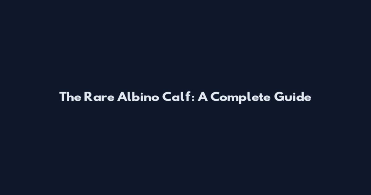 The Rare Albino Calf: A Complete Guide