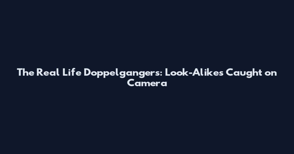 The Real Life Doppelgangers: Look-Alikes Caught on Camera