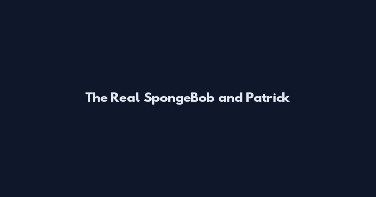 The Real SpongeBob and Patrick