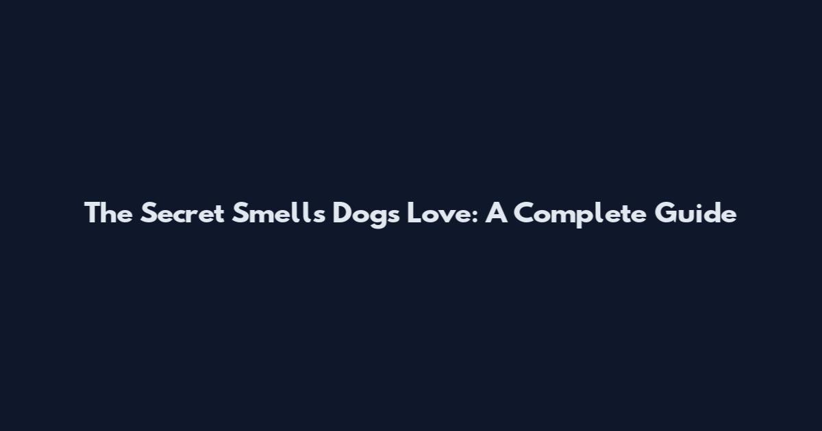 The Secret Smells Dogs Love: A Complete Guide