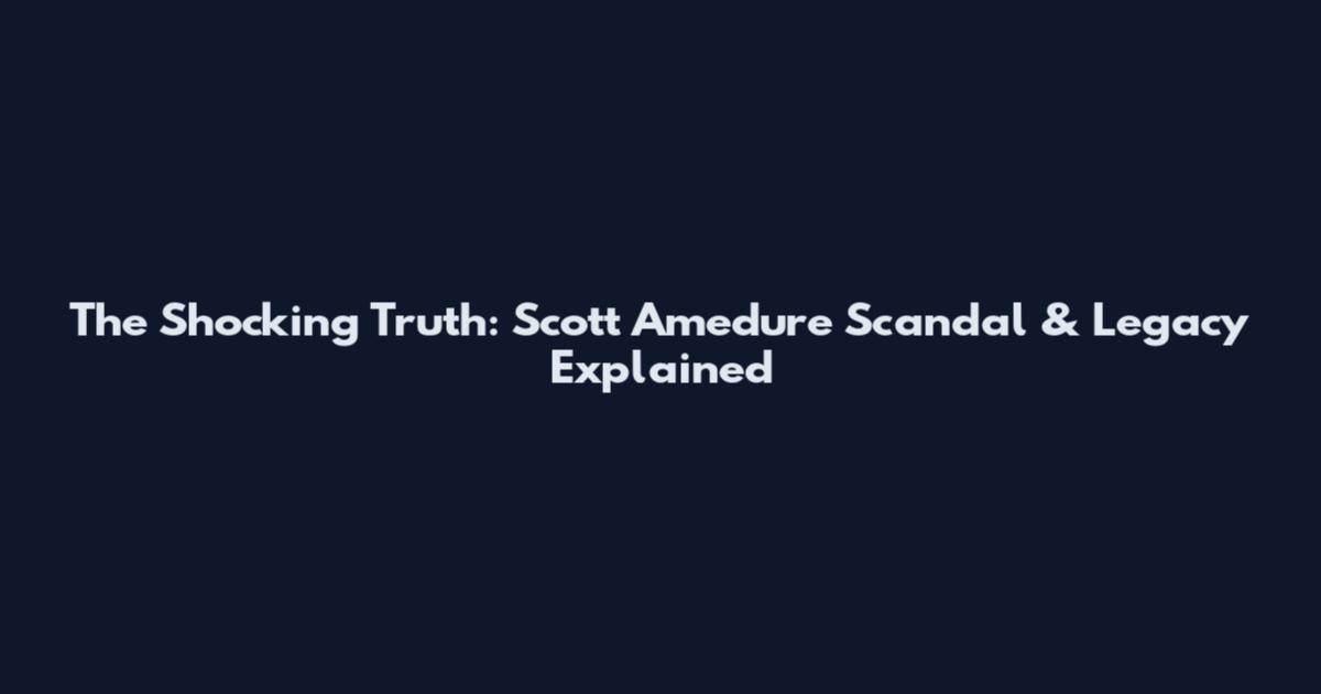 The Shocking Truth: Scott Amedure Scandal & Legacy Explained