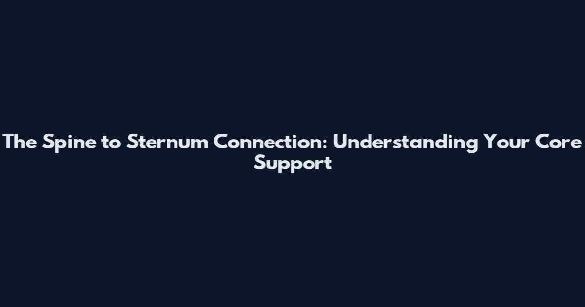The Spine to Sternum Connection: Understanding Your Core Support