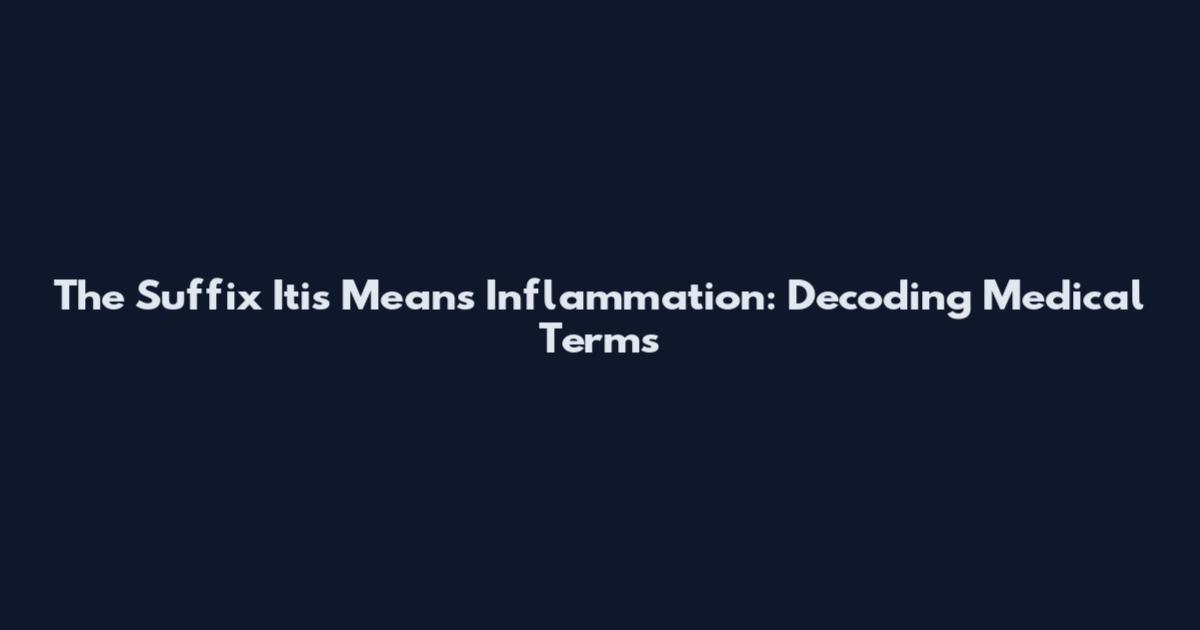 The Suffix Itis Means Inflammation: Decoding Medical Terms