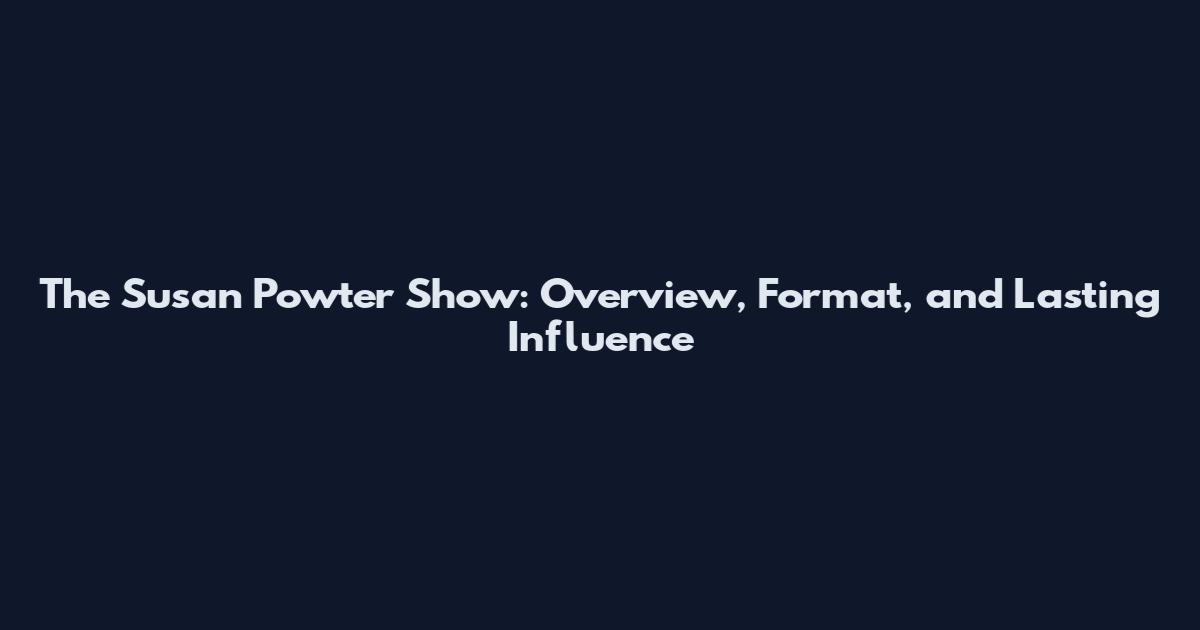 The Susan Powter Show: Overview, Format, and Lasting Influence
