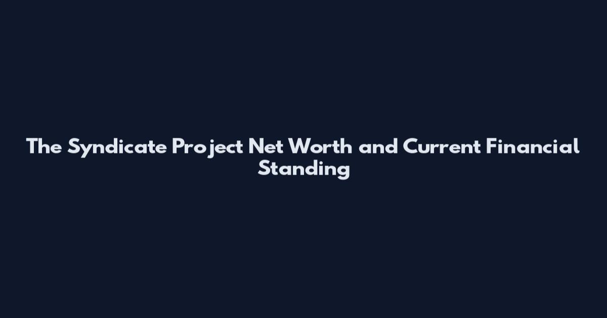 The Syndicate Project Net Worth and Current Financial Standing