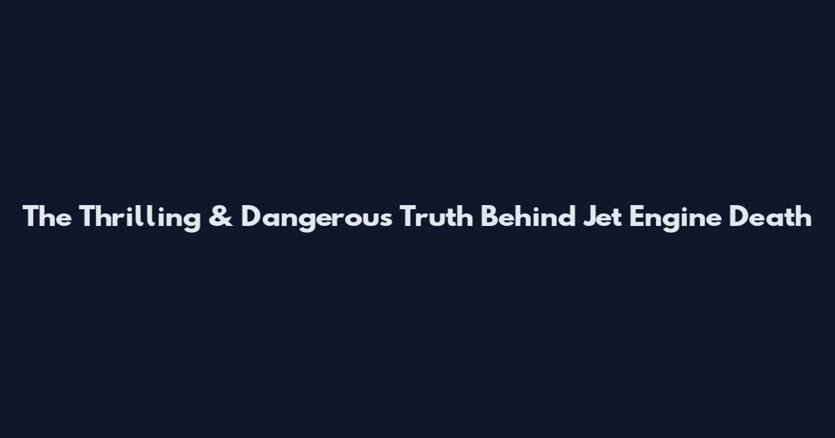The Thrilling & Dangerous Truth Behind Jet Engine Death