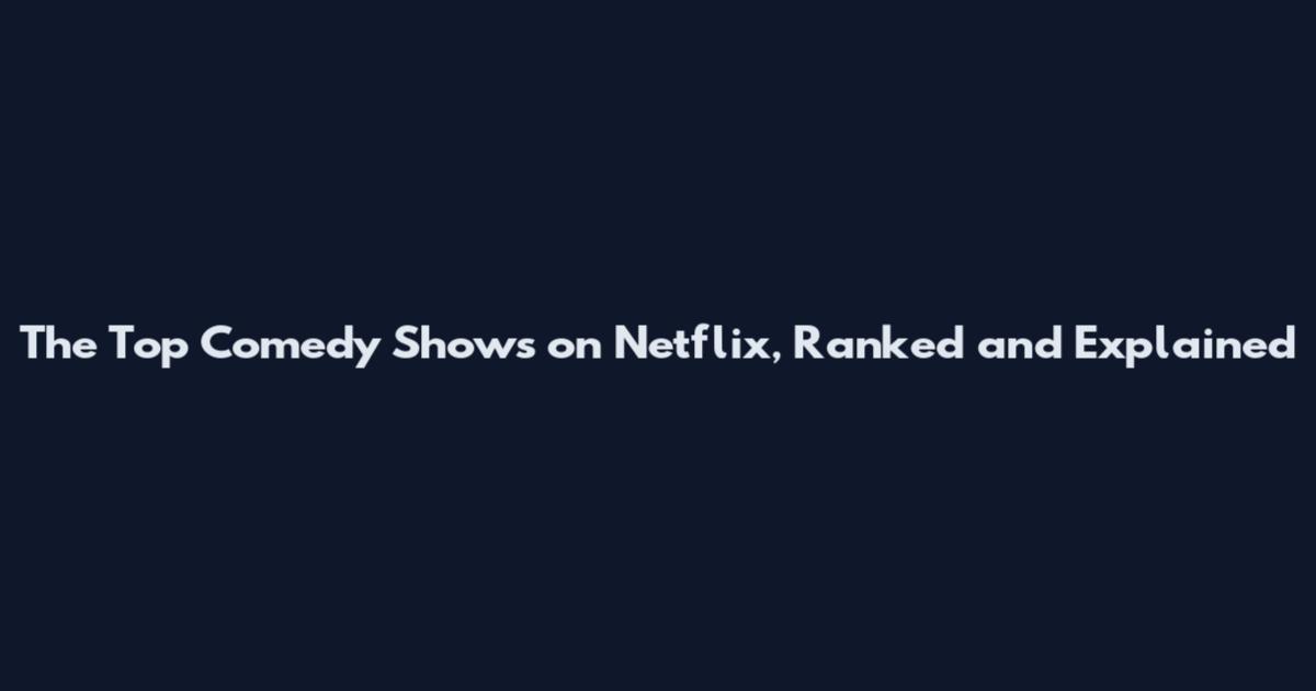 The Top Comedy Shows on Netflix, Ranked and Explained