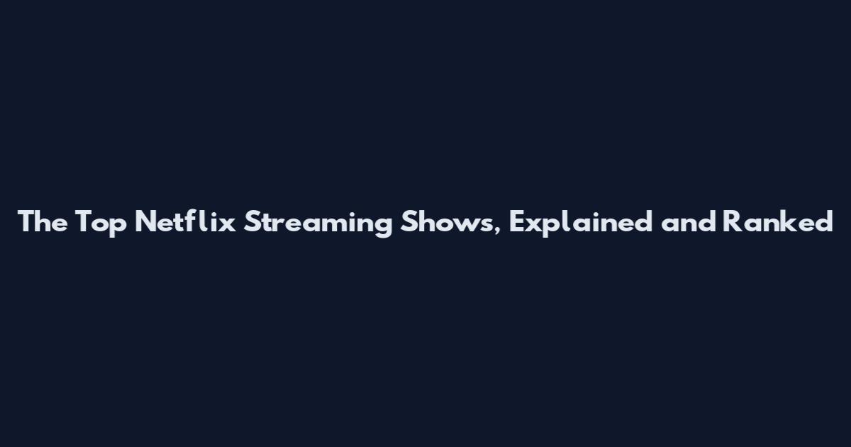 The Top Netflix Streaming Shows, Explained and Ranked