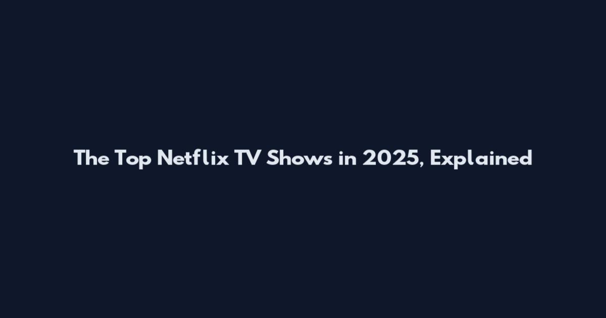 The Top Netflix TV Shows in 2025, Explained