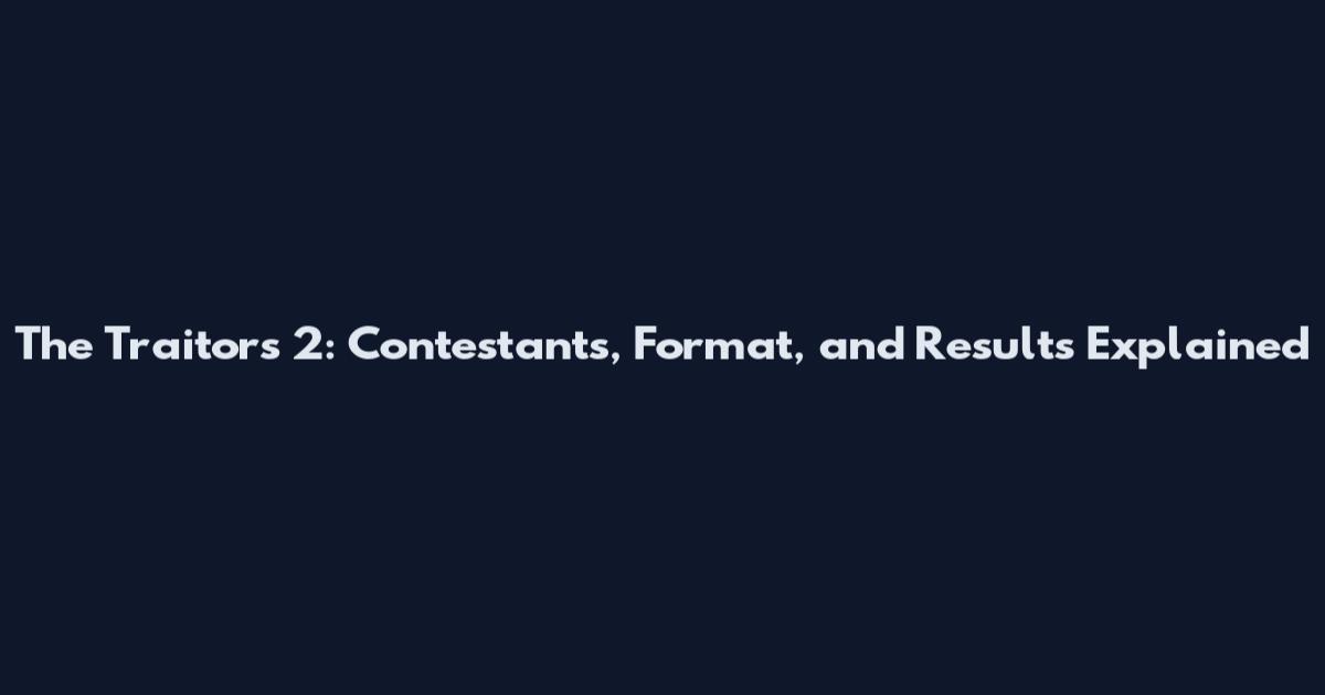 The Traitors 2: Contestants, Format, and Results Explained