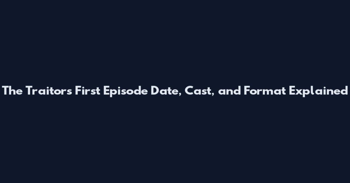 The Traitors First Episode Date, Cast, and Format Explained