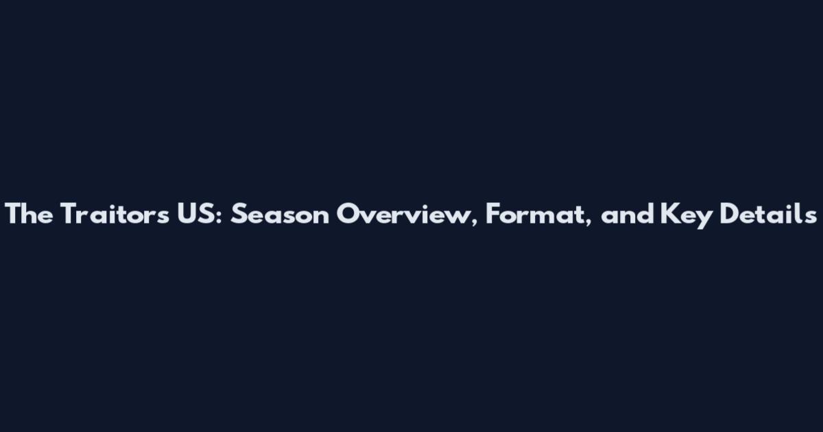 The Traitors US: Season Overview, Format, and Key Details