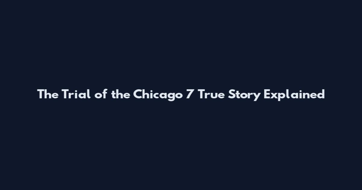 The Trial of the Chicago 7 True Story Explained