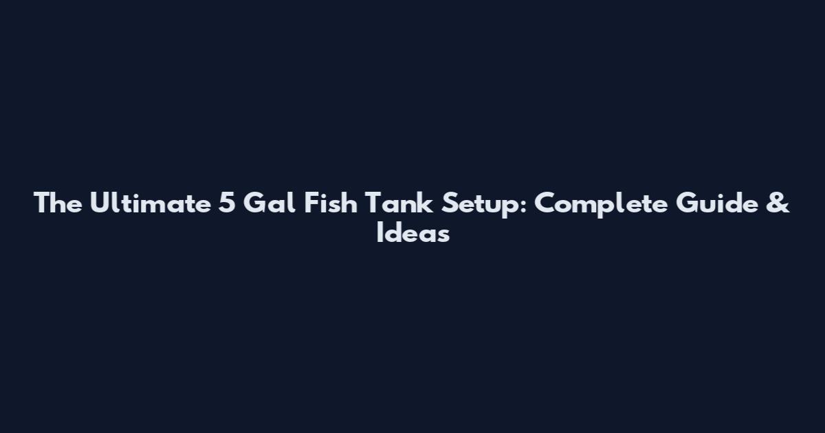 The Ultimate 5 Gal Fish Tank Setup: Complete Guide & Ideas
