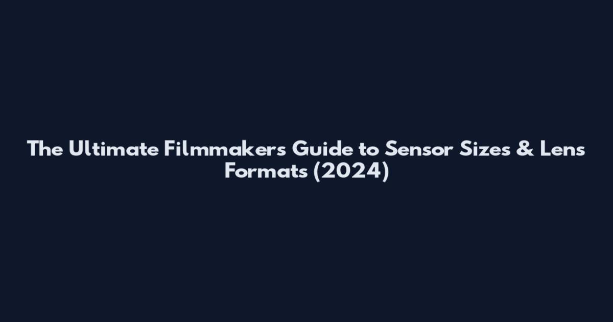 The Ultimate Filmmaker's Guide to Sensor Sizes & Lens Formats (2024)