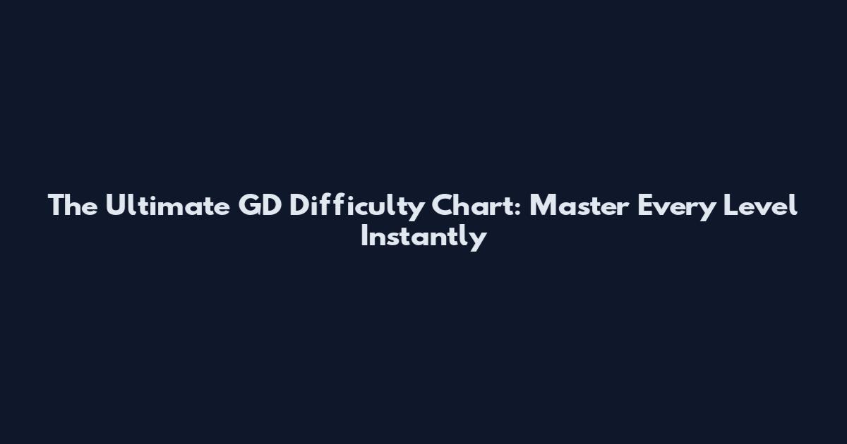 The Ultimate GD Difficulty Chart: Master Every Level Instantly