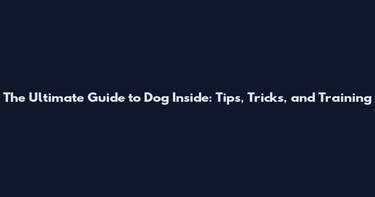 The Ultimate Guide to Dog Inside: Tips, Tricks, and Training